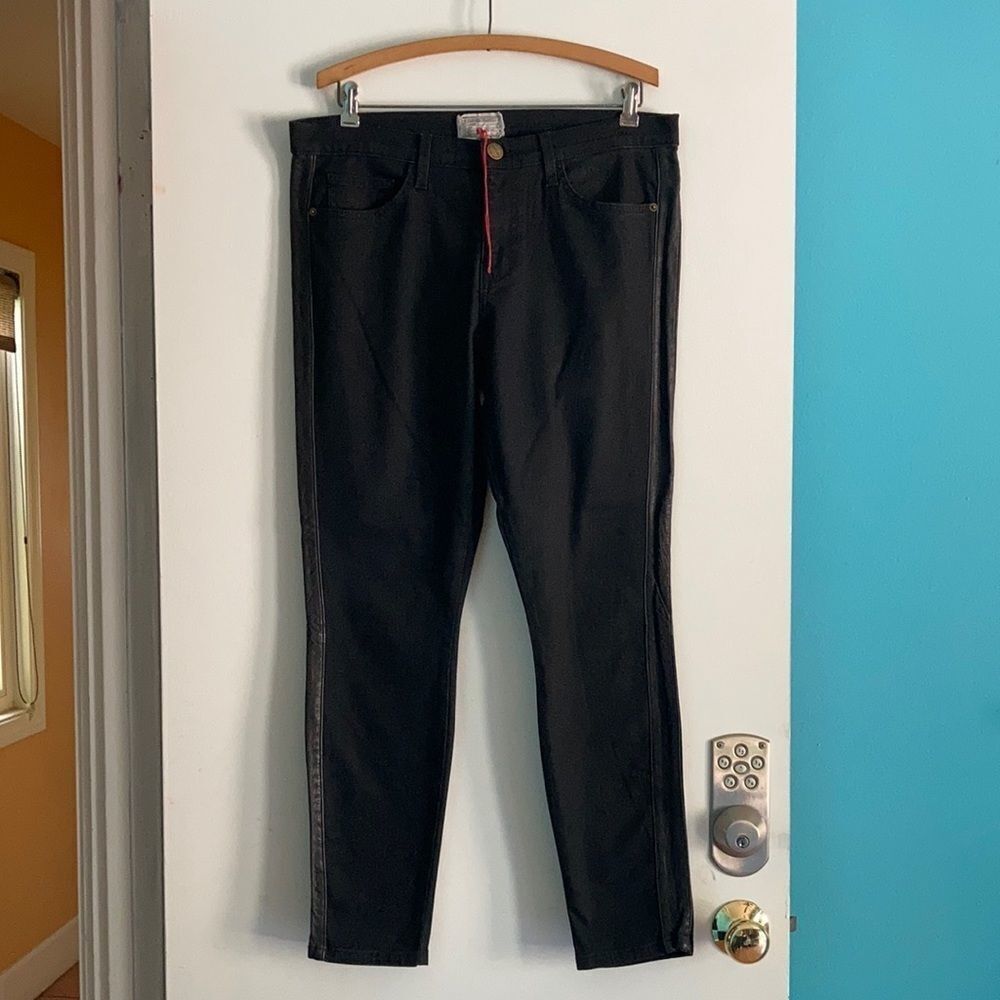 Current/Elliott Black Size 32 High Waist Crop Rider Jeans Style Pants